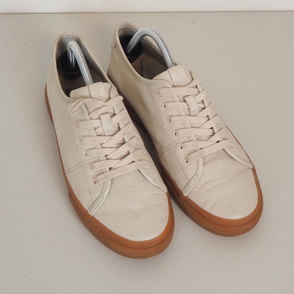 Frye GIA Low Lace Ivory Leather Upper Sneakers Women's Size 9.5M FR41118